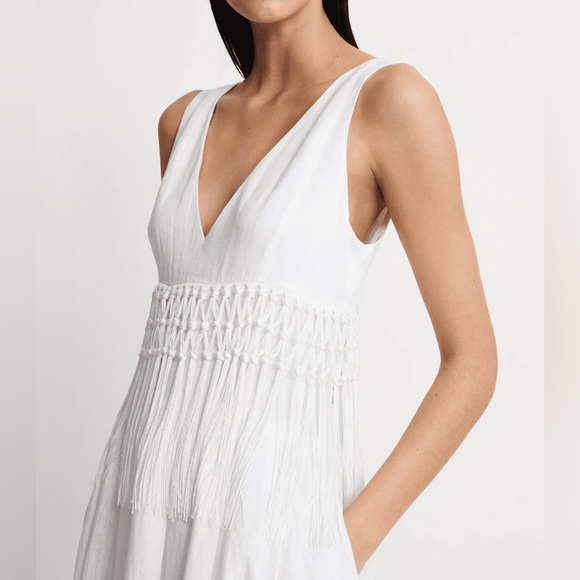 Fabiana Filippi linen dress with fringes size 14/L - Picture 4 of 16